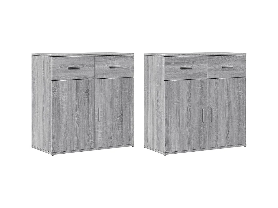 Buffets 2 pcs sonoma gris 79x38x80 cm bois d'ingénierie FR23400