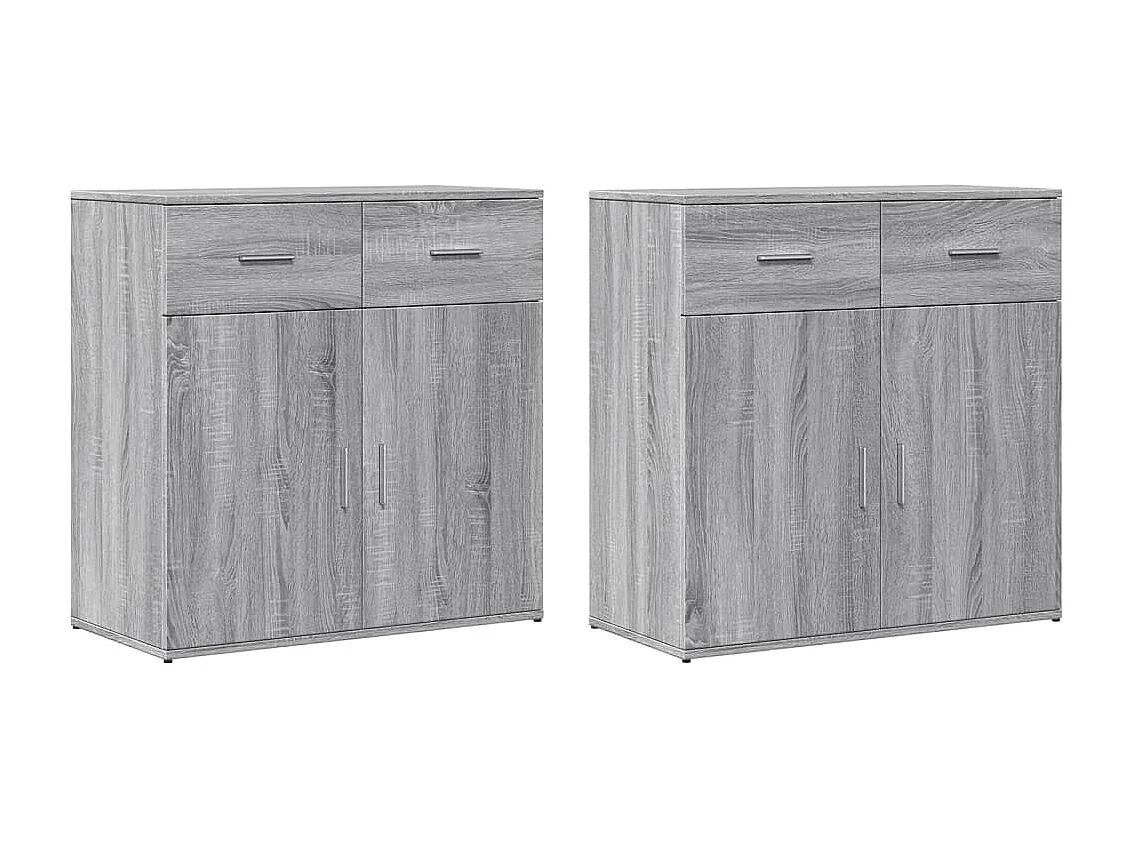 Aparadores 2 uds madera de ingeniería gris Sonoma 79x38x80 cm ES297229