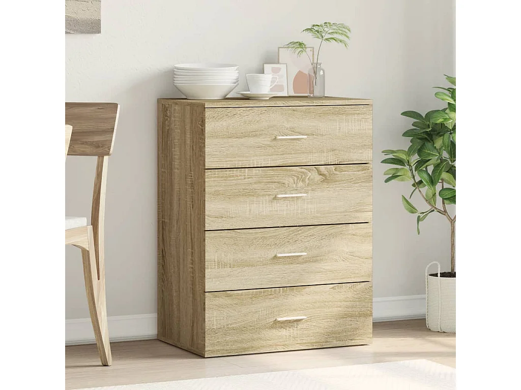 Dressoir 60x39x80 cm bewerkt hout sonoma eikenkleurig BE355059