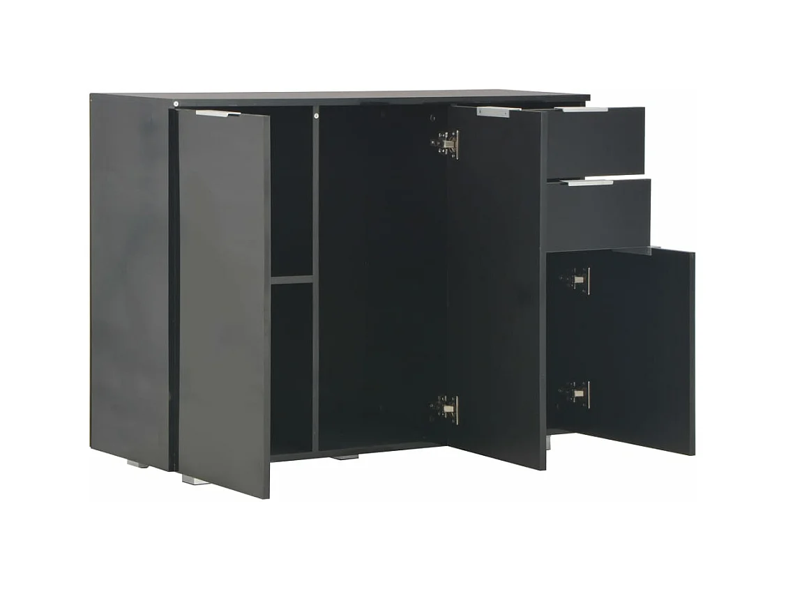 Buffet Noir brillant 107x35x80,5 cm FR43335