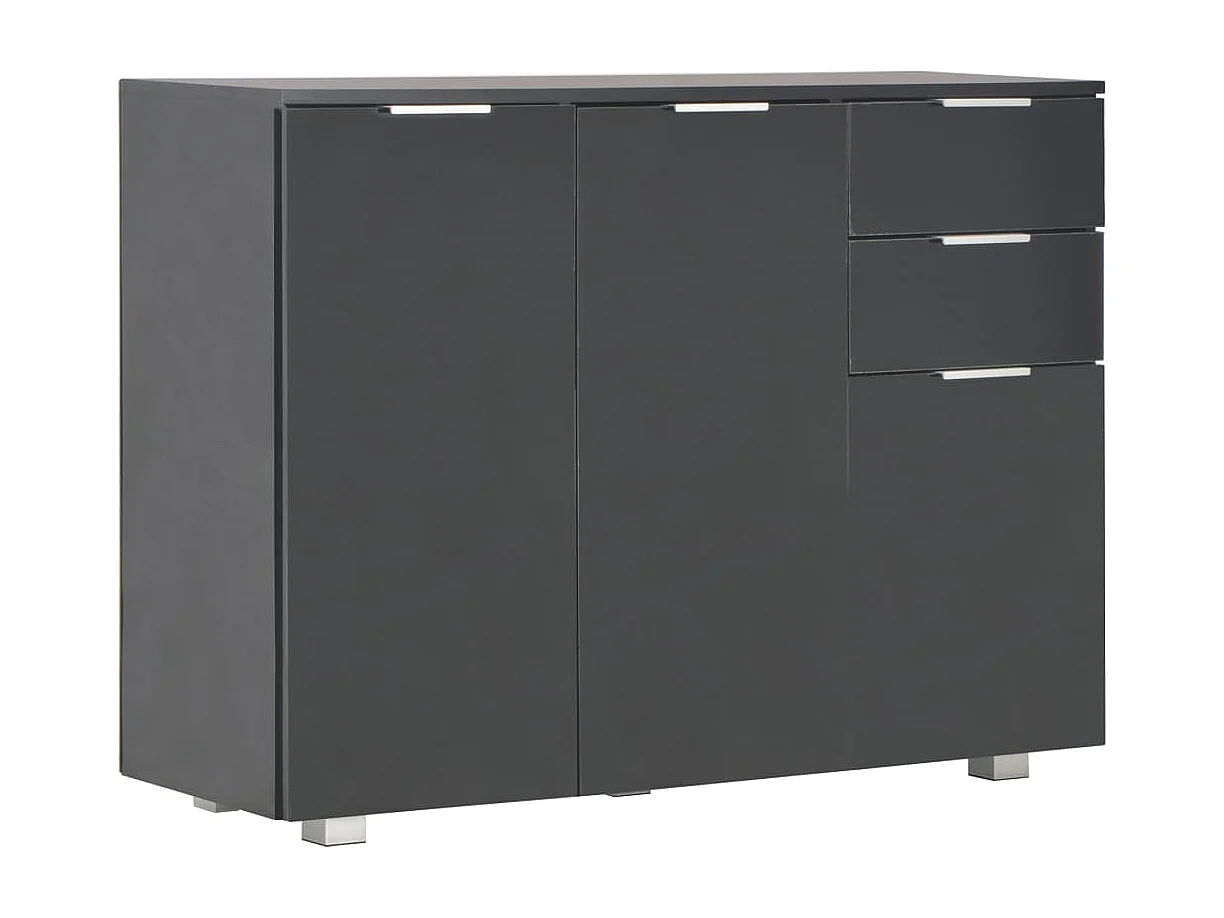 Buffet Noir brillant 107x35x80,5 cm FR43335