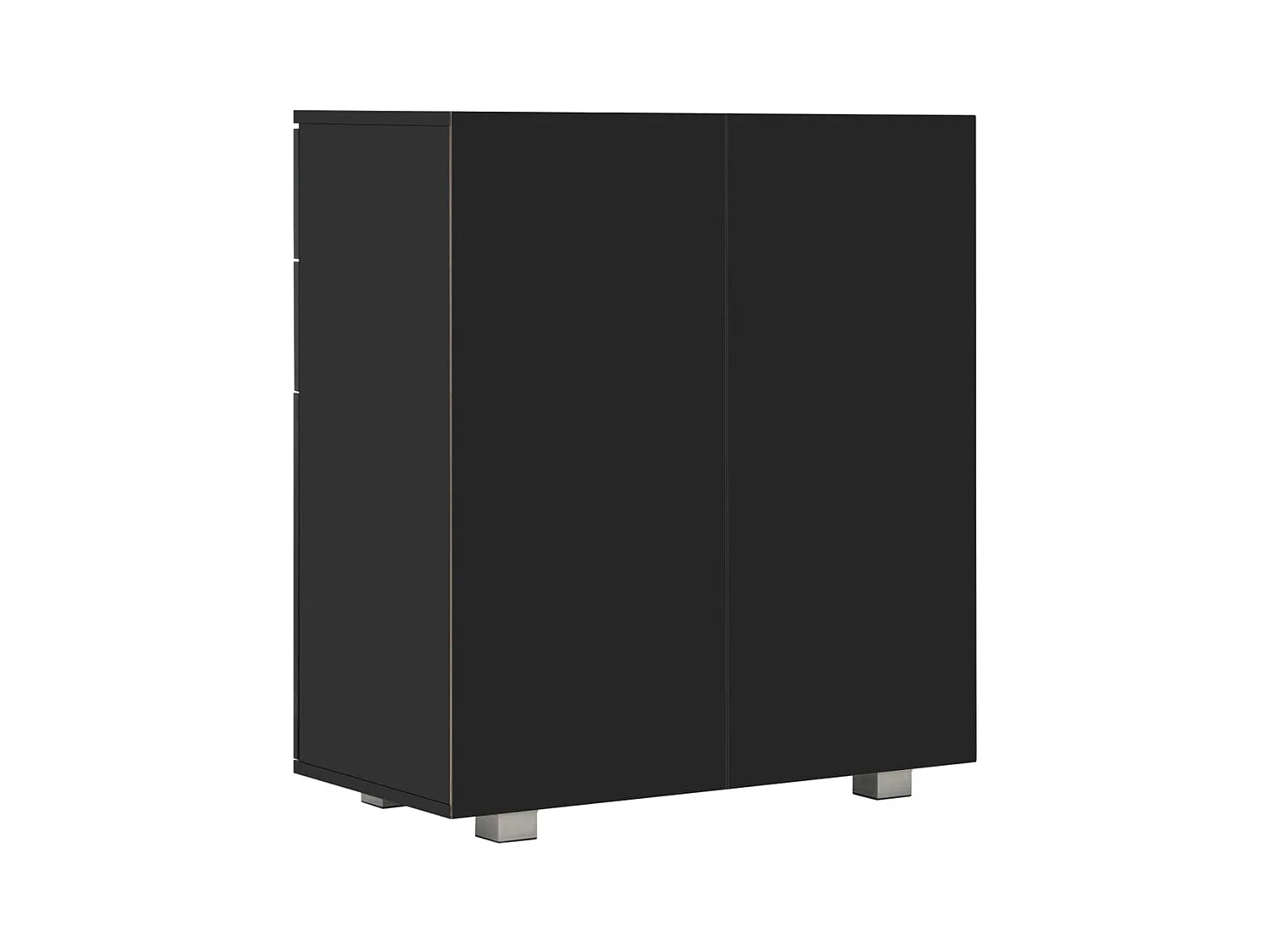 Buffet Noir brillant 71x35x80 cm Bois d'ingénierie FR80090