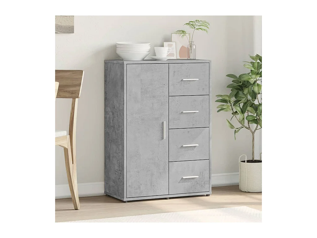 Buffet gris béton 60x31x84 cm bois d'ingénierie FR49520