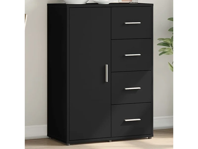 Aparador de madera de ingeniería negro 60x31x84 cm ES921949