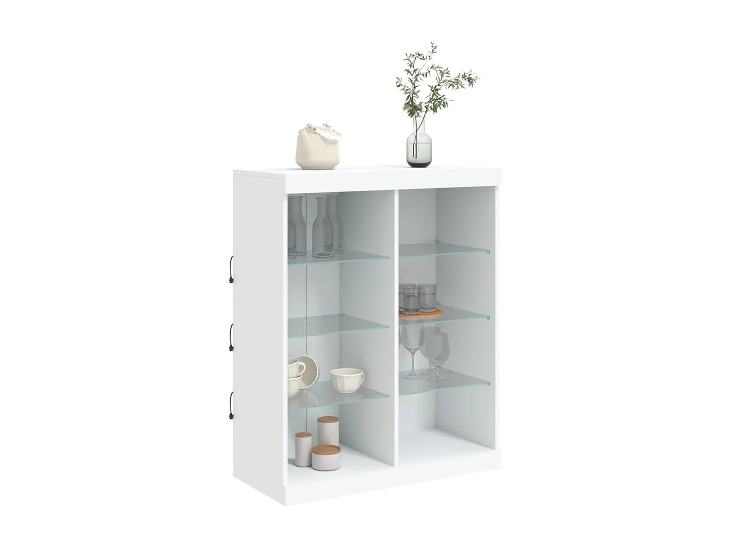 Buffet avec lumières LED blanc 81x37x100 cm FR81377