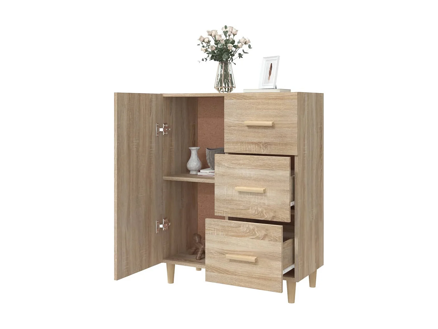 Buffet chêne sonoma 69,5x34x90 cm bois d'ingénierie FR85695