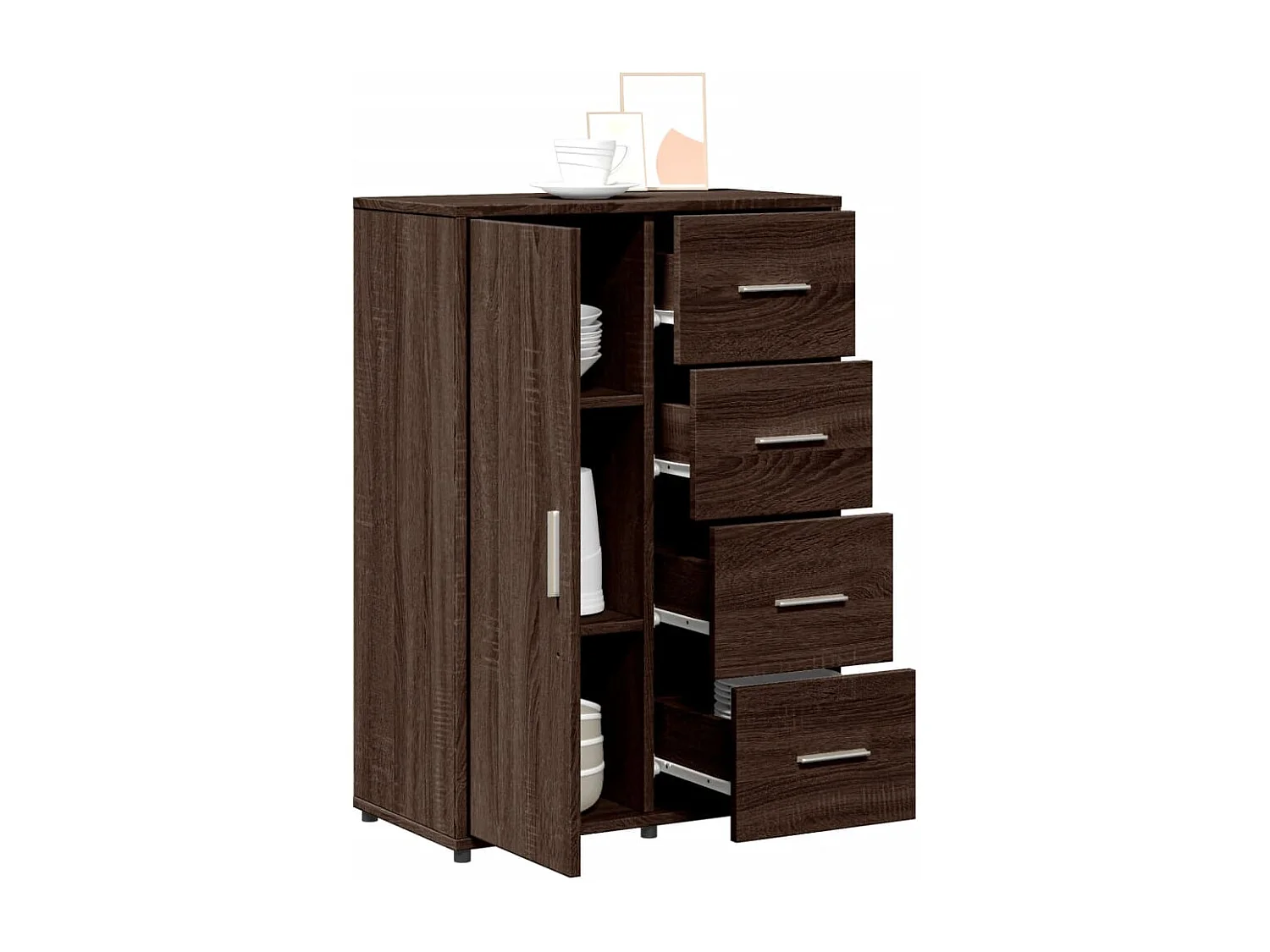 Buffet chêne marron 60x31x84 cm bois d'ingénierie FR18055