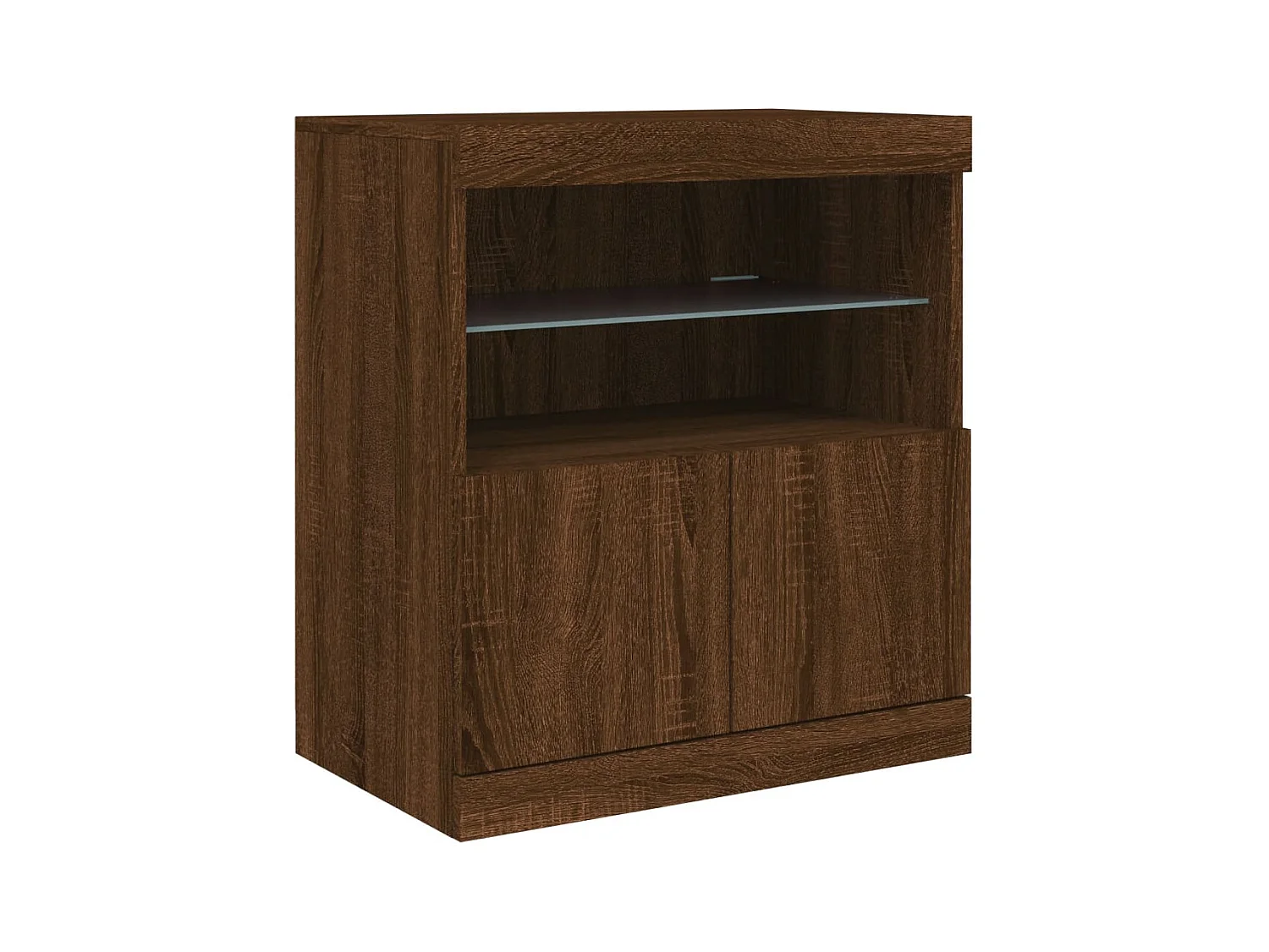 Buffet avec lumières LED chêne marron 60x37x67 cm FR59492