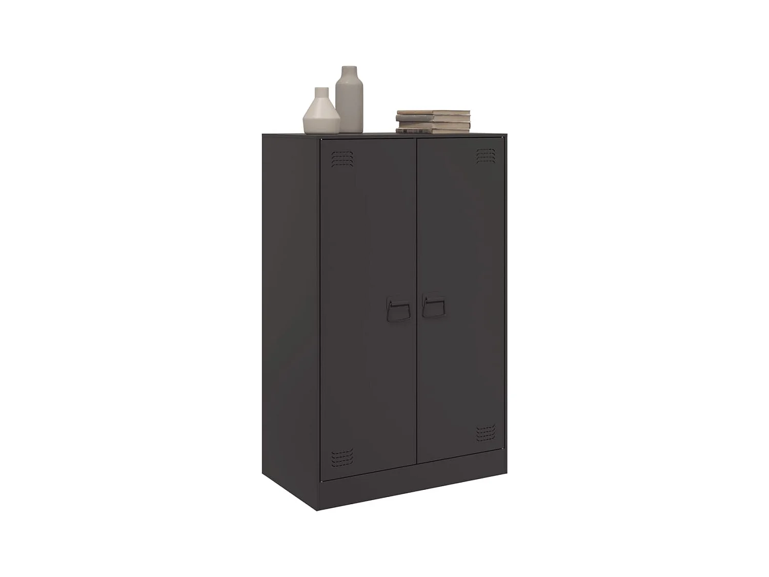 Buffet noir 67x39x107 cm acier FR53365