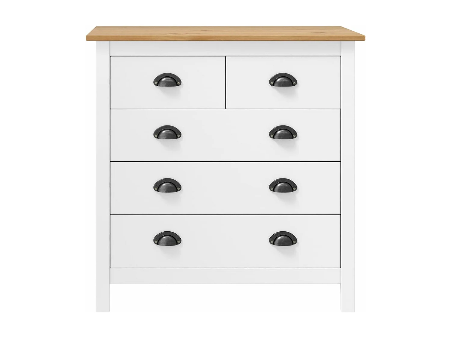 Buffet Hill Blanc 79x40x80 cm Bois de pin solide FR36353