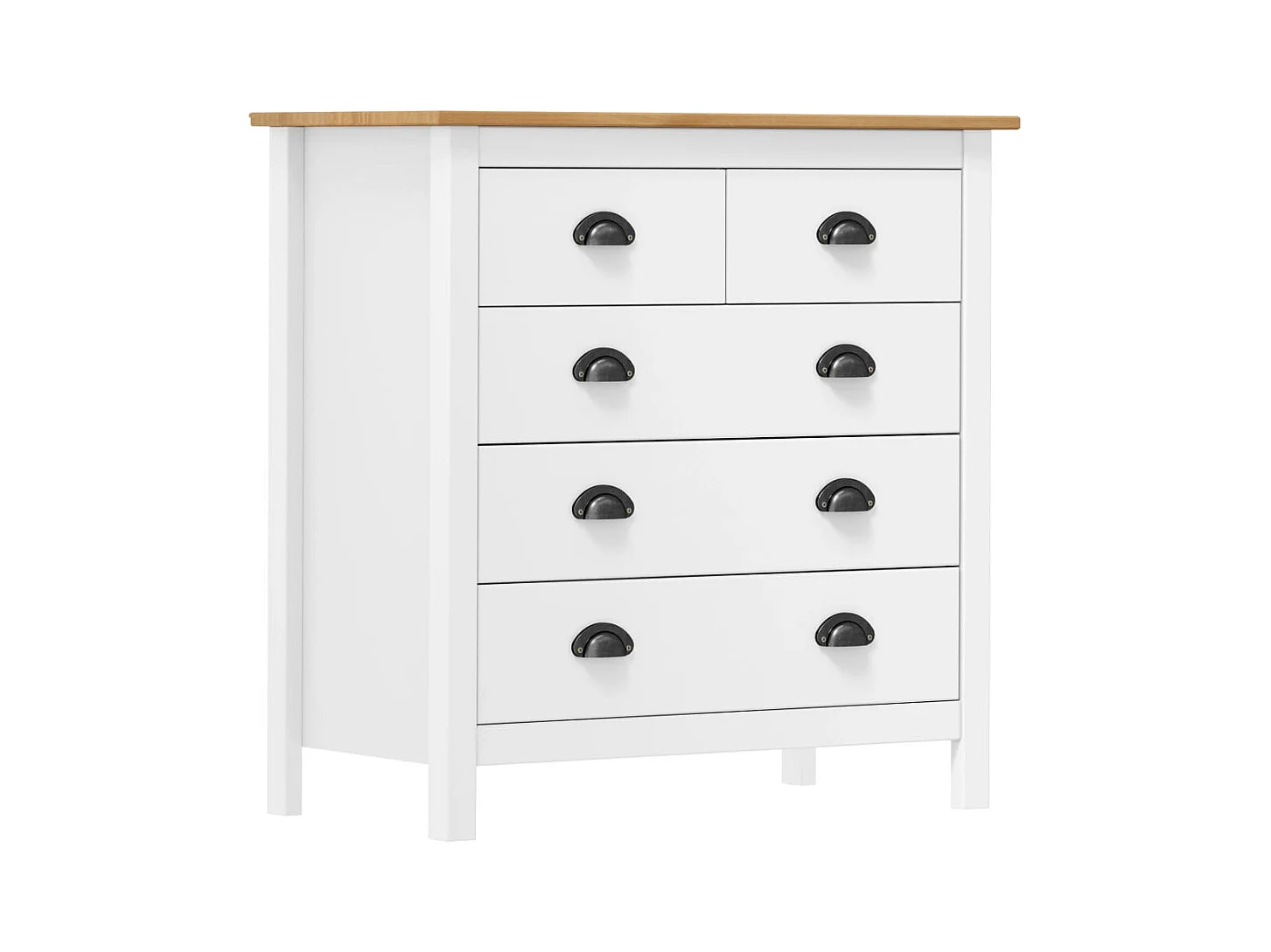 Buffet Hill Blanc 79x40x80 cm Bois de pin solide FR36353