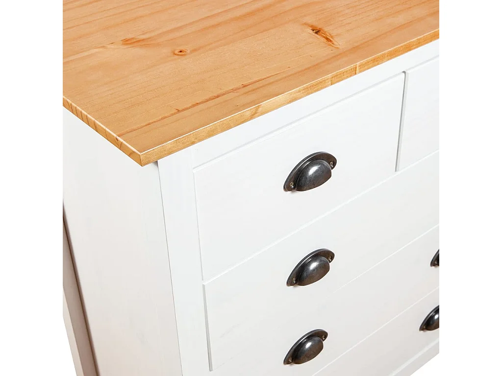 Buffet Hill Blanc 79x40x80 cm Bois de pin solide FR36353