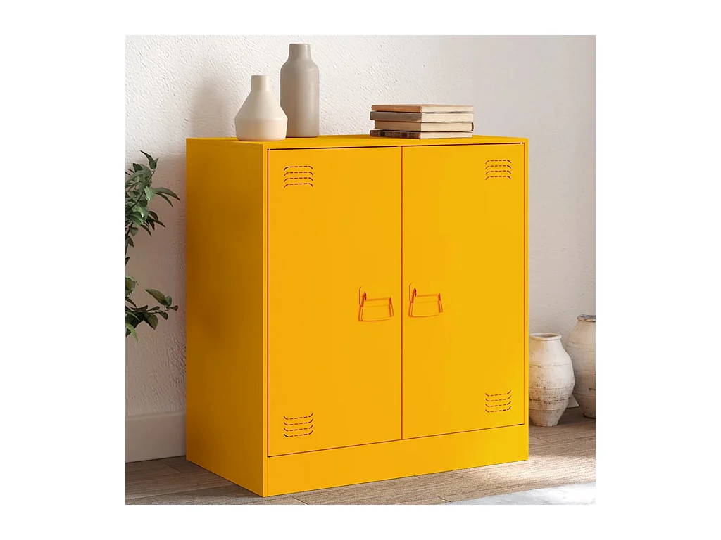 Buffet jaune moutarde 67x39x73 cm acier FR89264