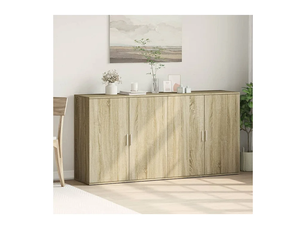 Buffets 2 pcs chêne sonoma 79x38x80 cm bois d'ingénierie FR17897