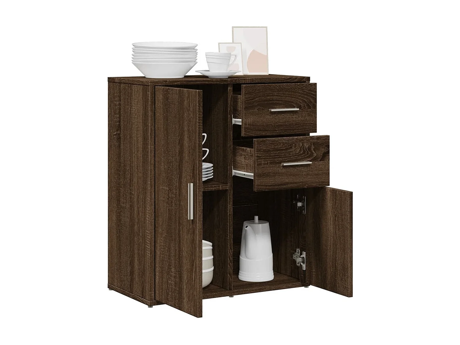 Buffet chêne marron 60x31x70 cm bois d'ingénierie FR54302
