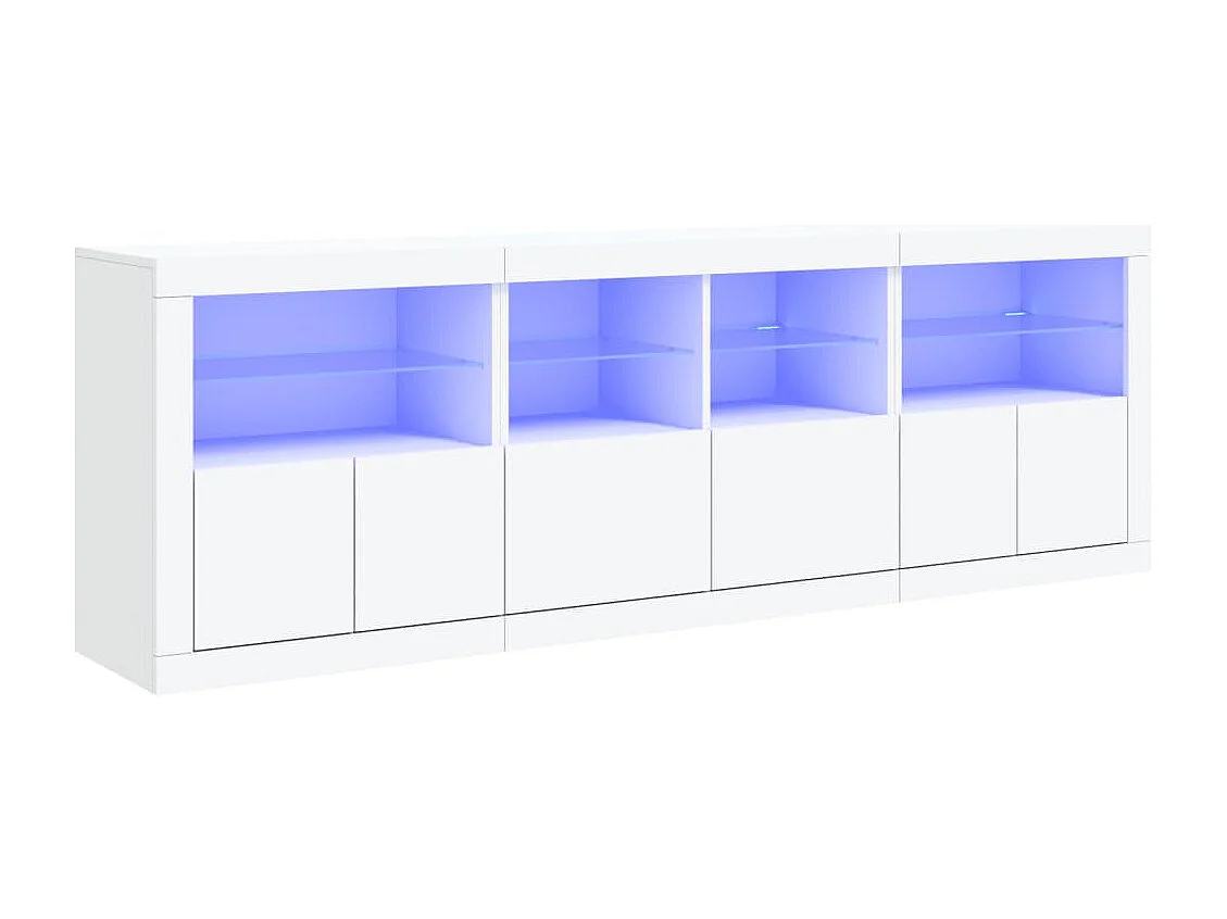 Buffet avec lumières LED blanc 202x37x67 cm FR18377