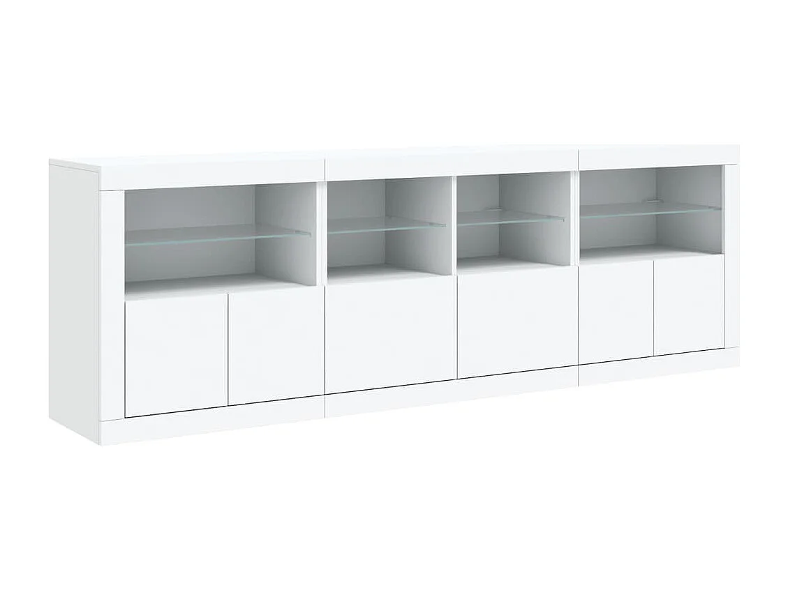 Buffet avec lumières LED blanc 202x37x67 cm FR18377