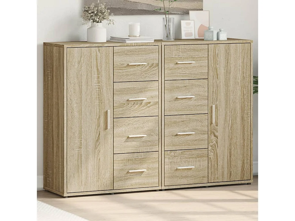 Buffets 2 pcs chêne sonoma 60x31x84 cm bois d'ingénierie FR95318