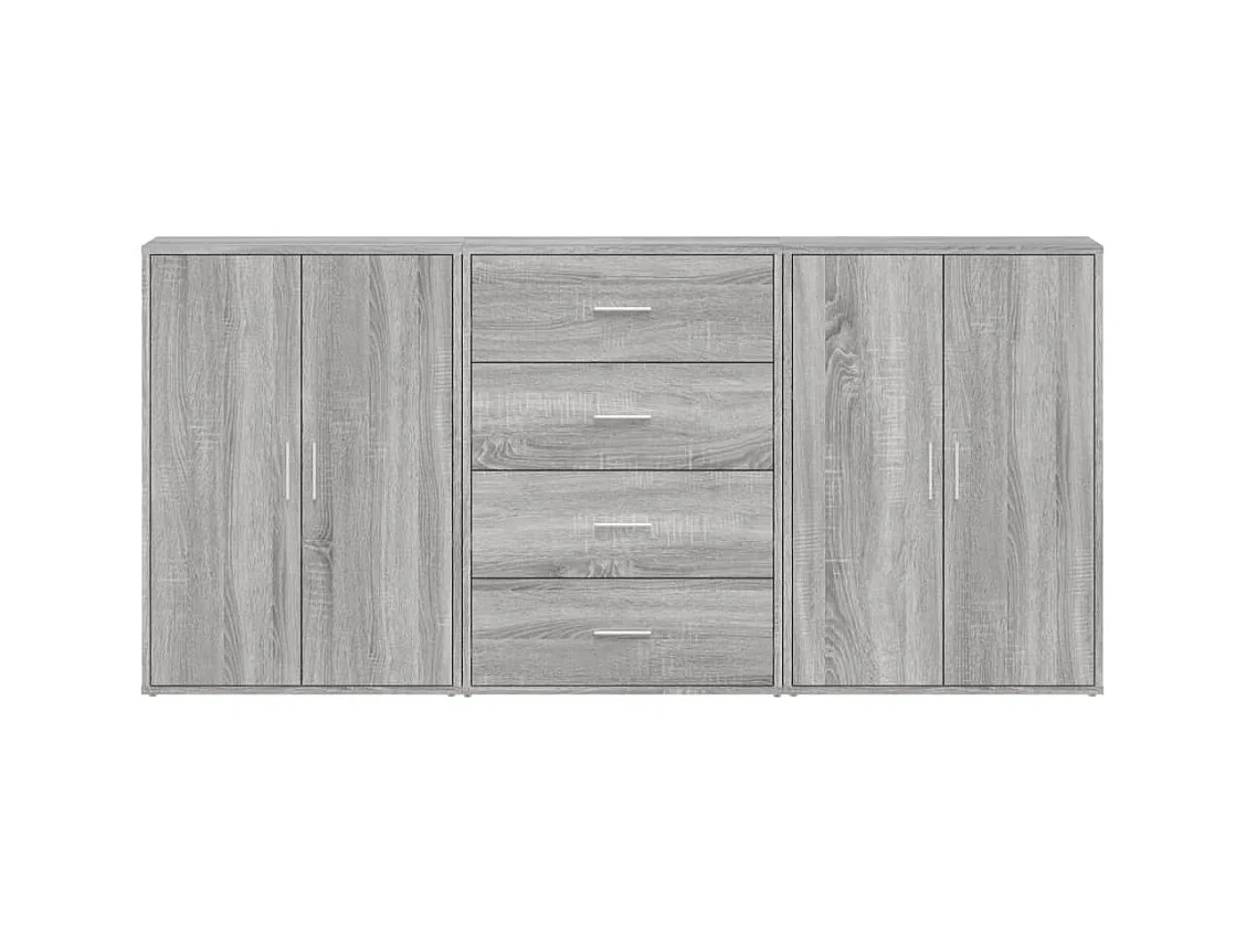 Buffets 3 pcs sonoma gris 60x31x84 cm bois d'ingénierie FR78969