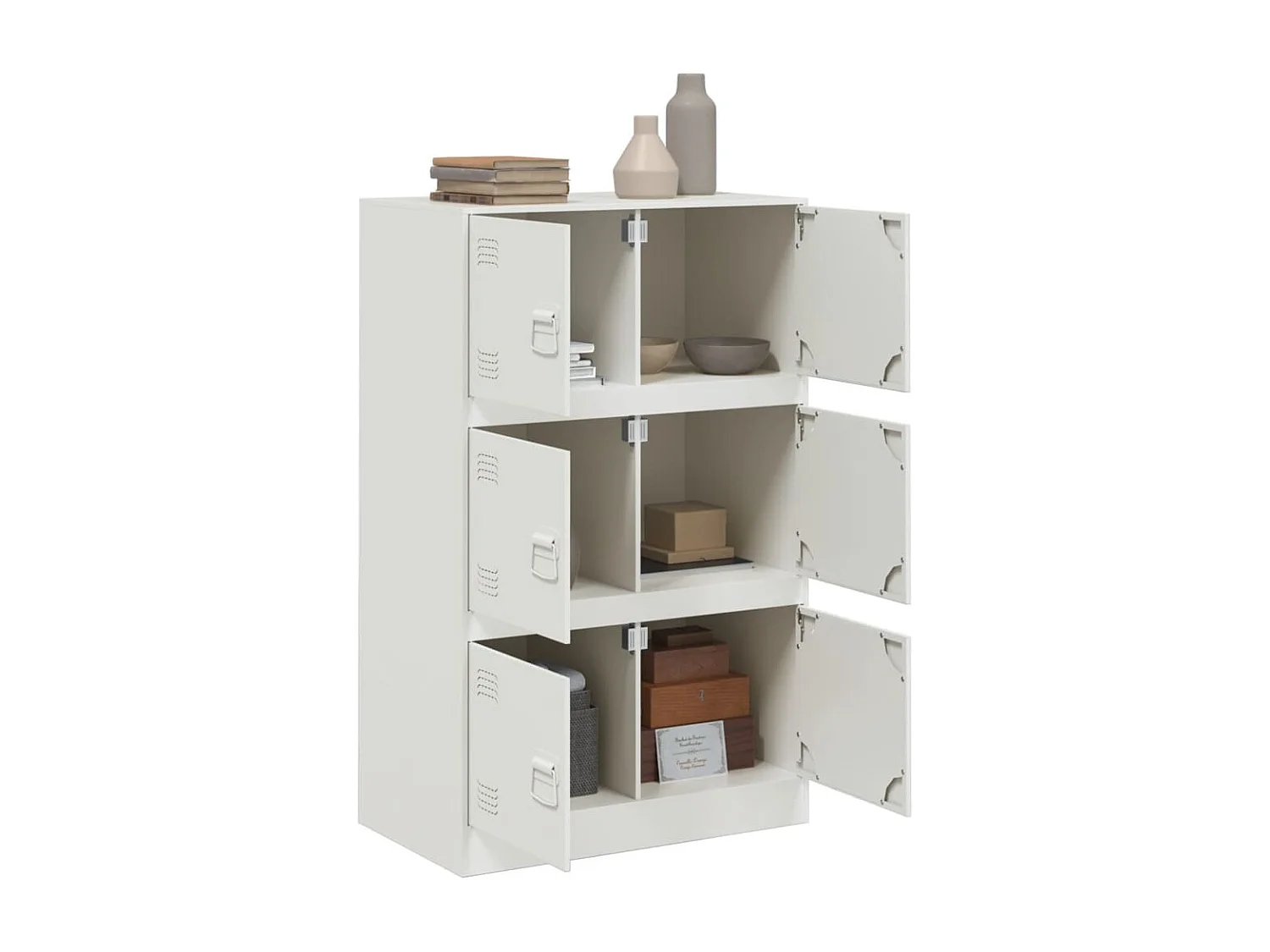 Buffet blanc 67x39x107 cm acier FR28337