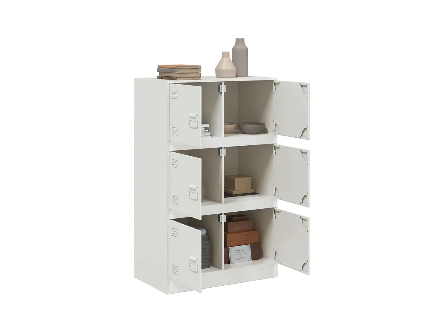 Buffet blanc 67x39x107 cm acier FR28337