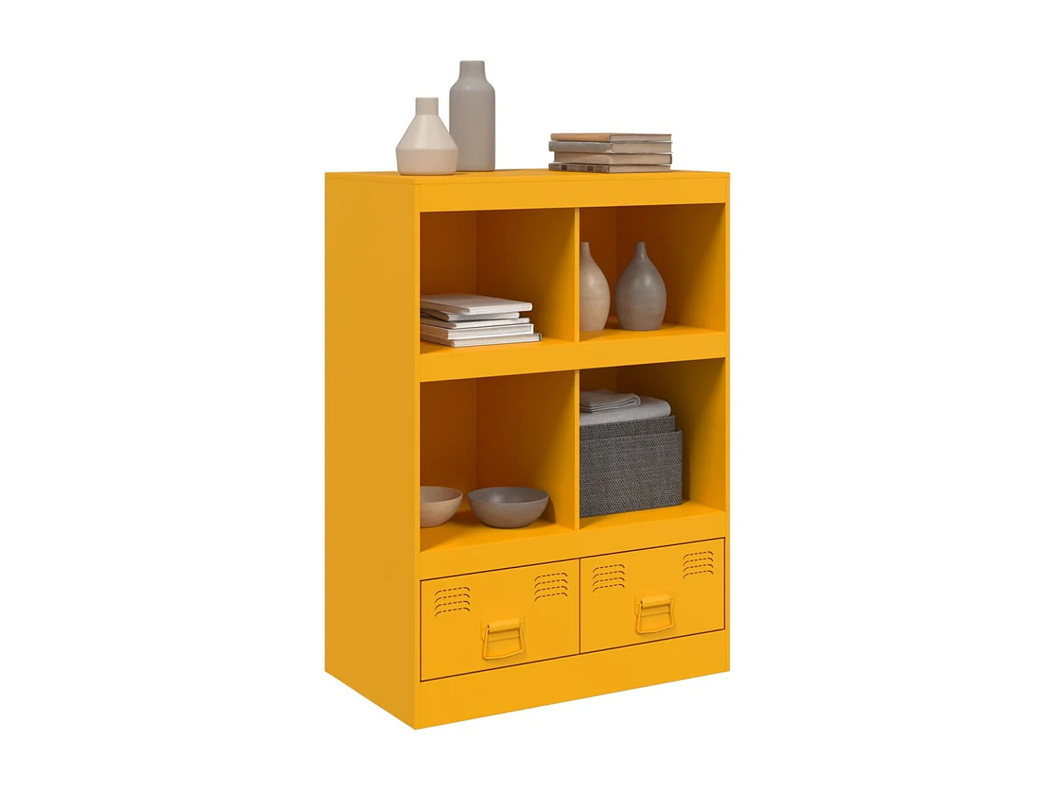 Buffet haut jaune moutarde 67x39x95 cm acier FR15268