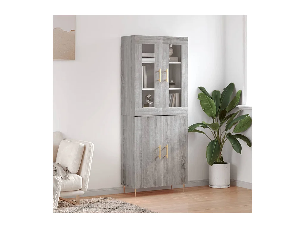 Buffet haut Sonoma gris 69,5x34x180 cm Bois d'ingénierie FR73080
