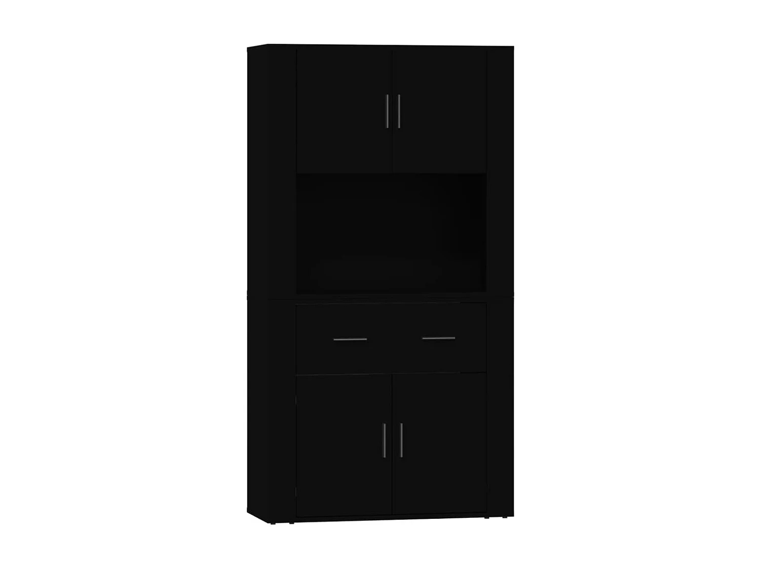 Buffet haut Noir Bois d'ingénierie FR43866