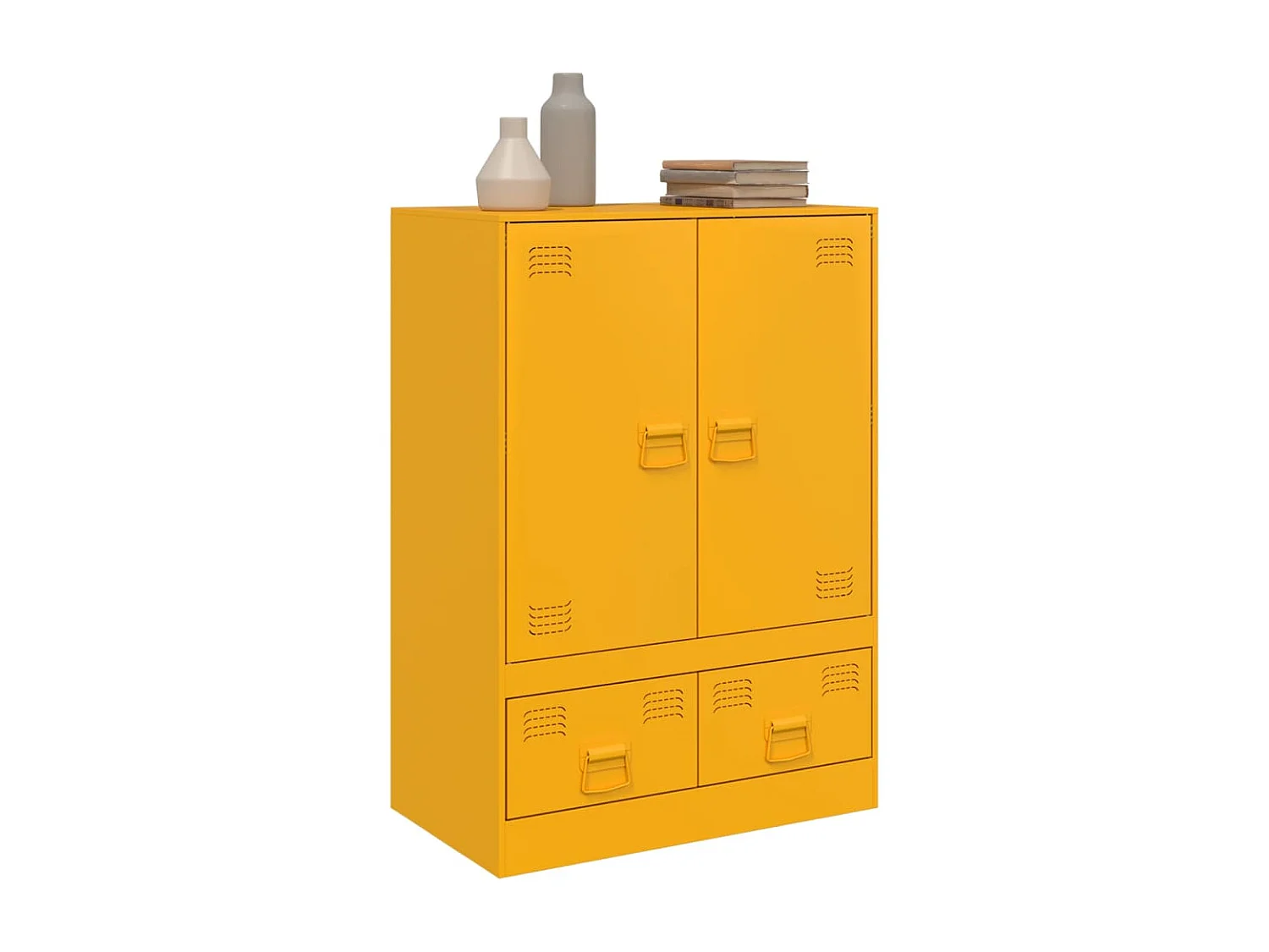 Buffet haut jaune moutarde 67x39x95 cm acier FR92557