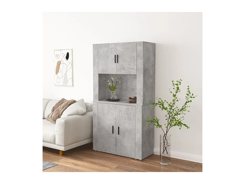 Buffet haut Gris béton Bois d'ingénierie FR24150