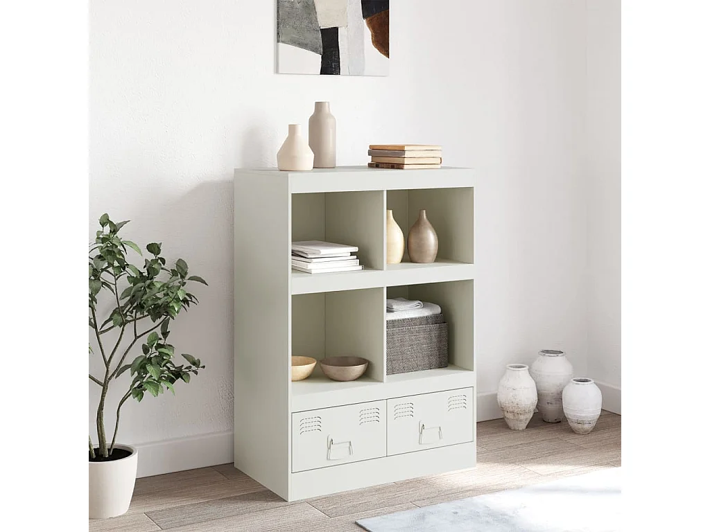 Aparador alto 67x39x95 cm aço branco PT243540