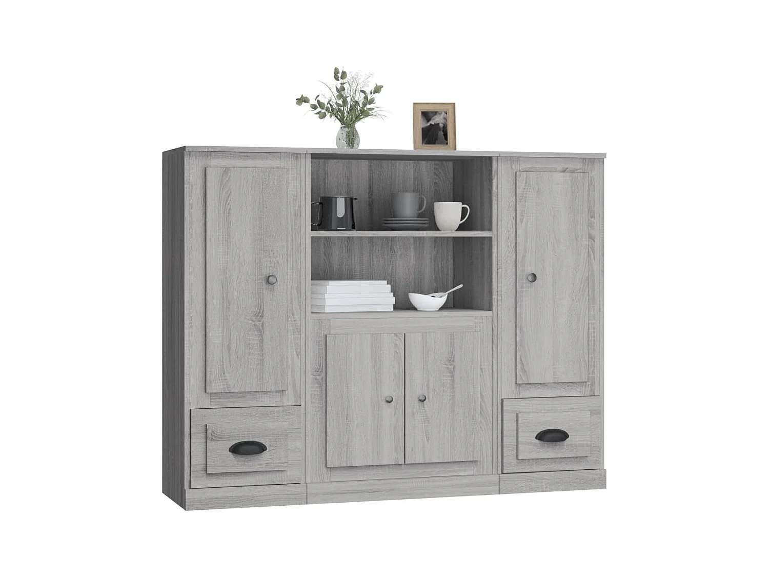Buffets haut 3 pcs sonoma gris bois d'ingénierie FR99436
