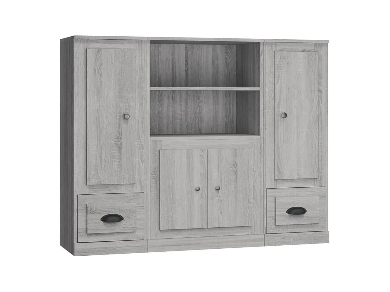 Buffets haut 3 pcs sonoma gris bois d'ingénierie FR99436