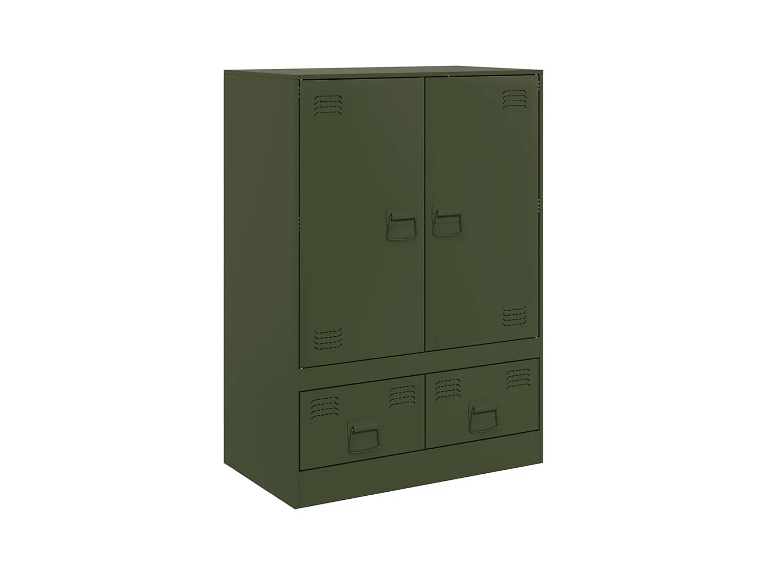 Buffet haut vert olive 67x39x95 cm acier FR19693