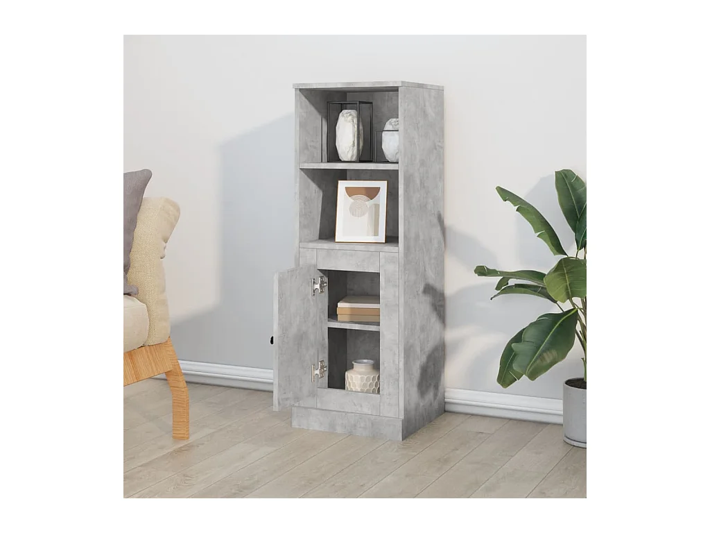Buffet haut gris béton 36x35,5x103,5 cm bois d'ingénierie FR68151