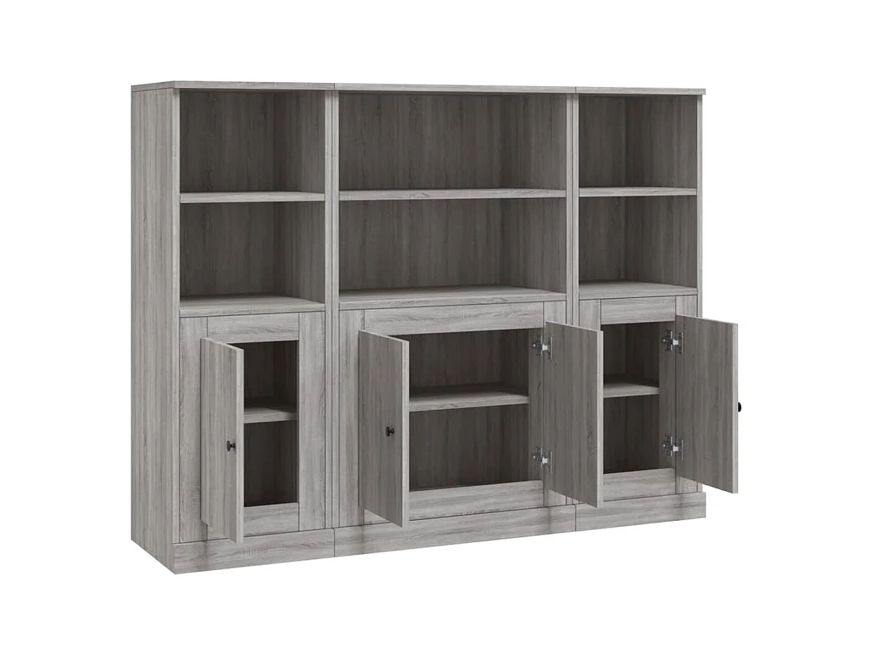 Buffets haut 3 pcs sonoma gris bois d'ingénierie FR68271