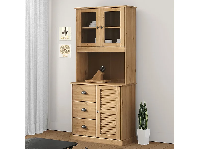 Hoge kast VIGO 78x40x175 cm massief grenenhout BE704354