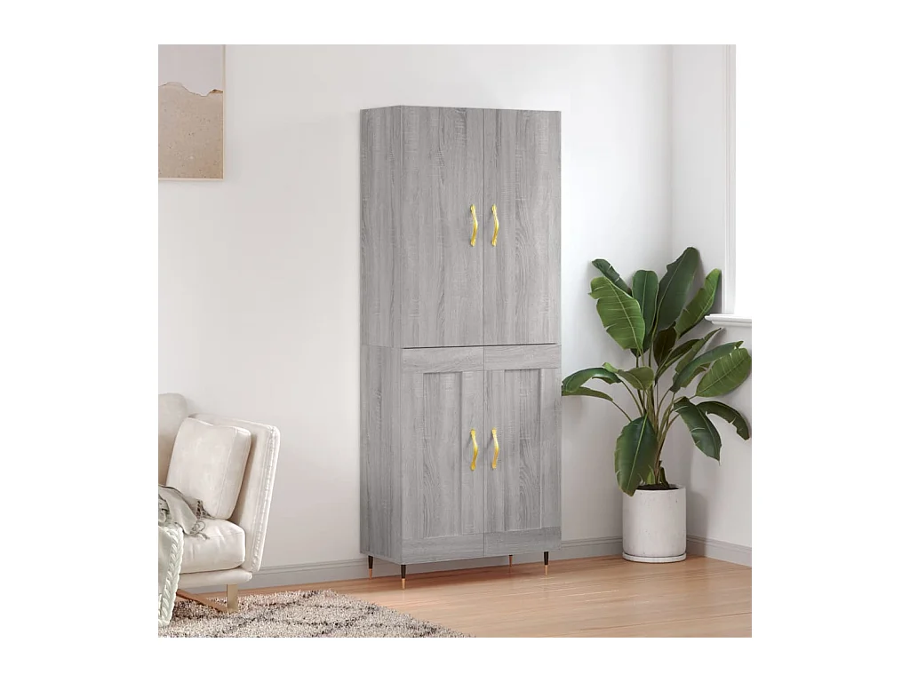 Buffet haut Sonoma gris 69,5x34x180 cm Bois d'ingénierie FR98641