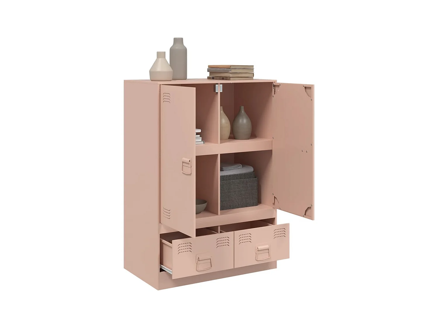 Aparador de acero rosa 67x39x95 cm ES356021