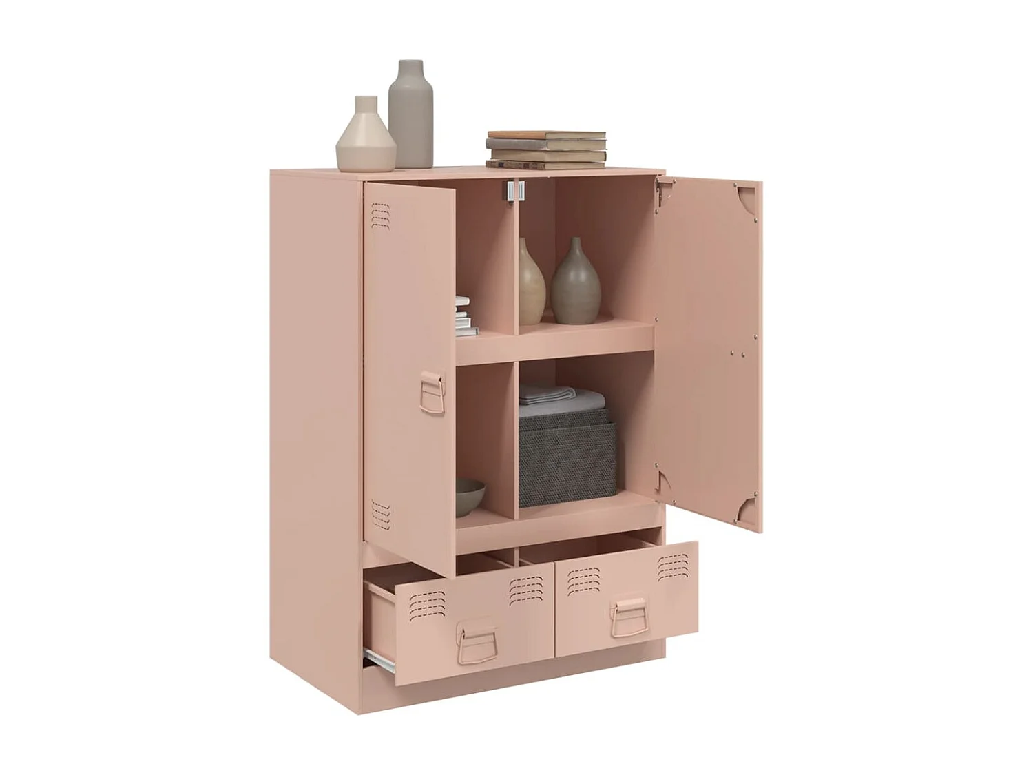 Buffet haut rose 67x39x95 cm acier FR71773