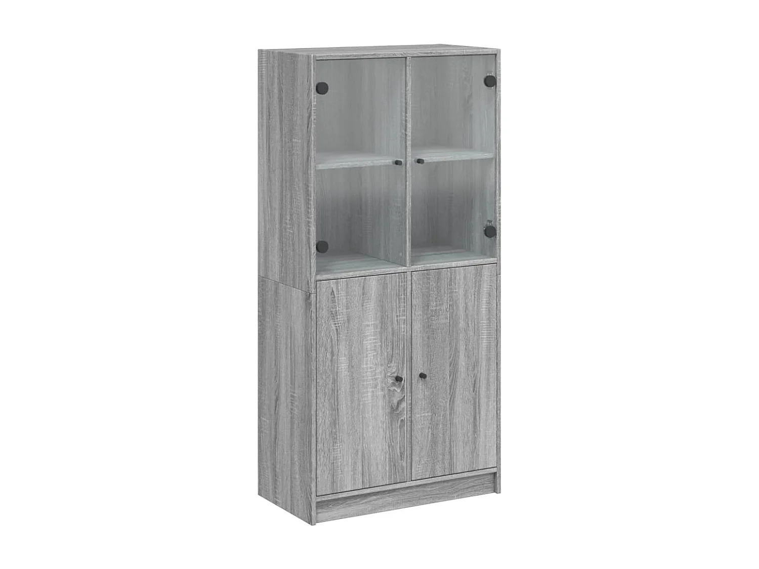 Aparador alto con puertas madera gris Sonoma 68x37x142 cm ES649856