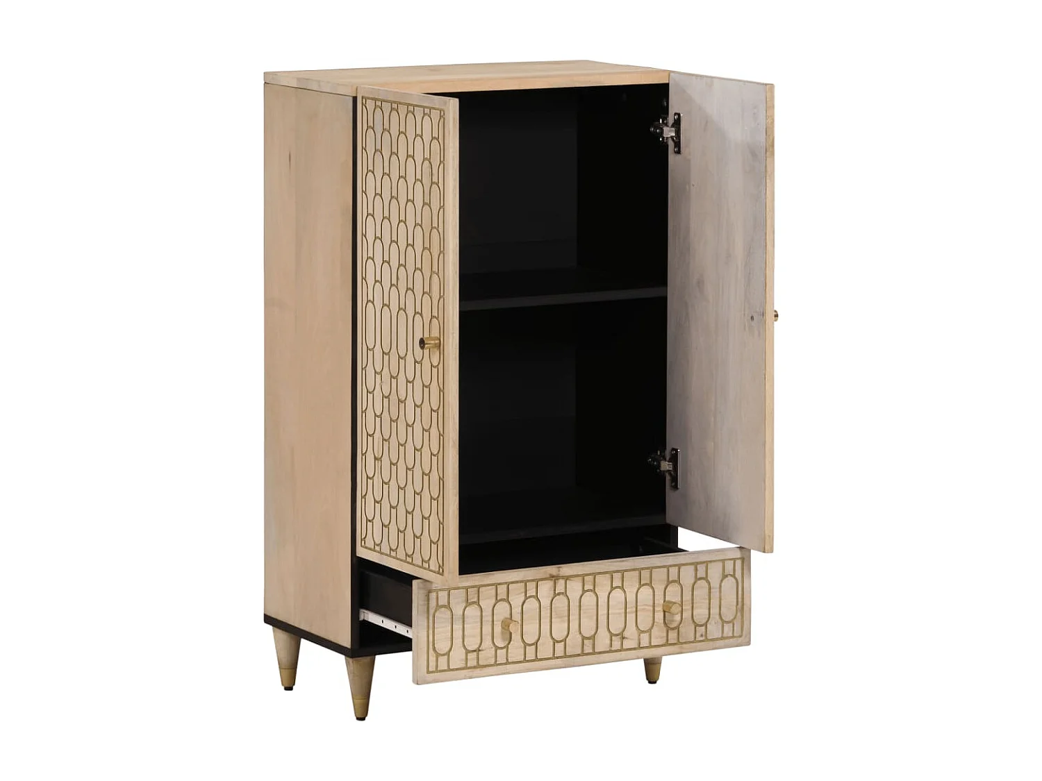 Buffet haut 60x33x100 cm bois de manguier massif FR92036