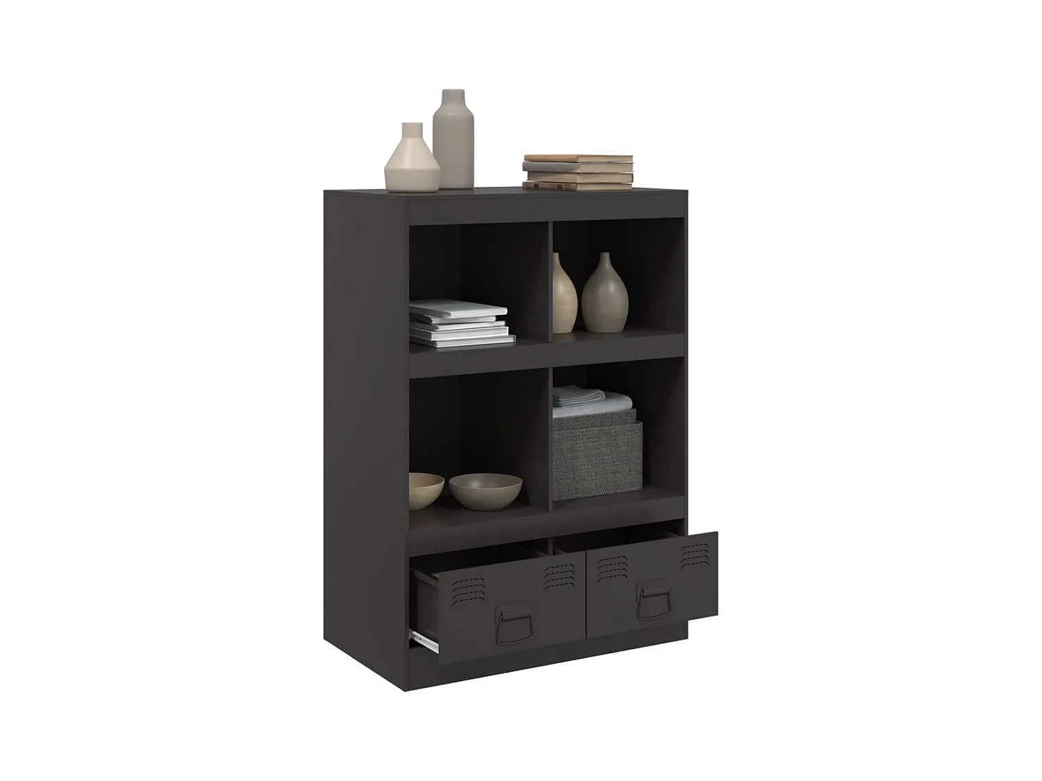 Buffet haut noir 67x39x95 cm acier FR95022