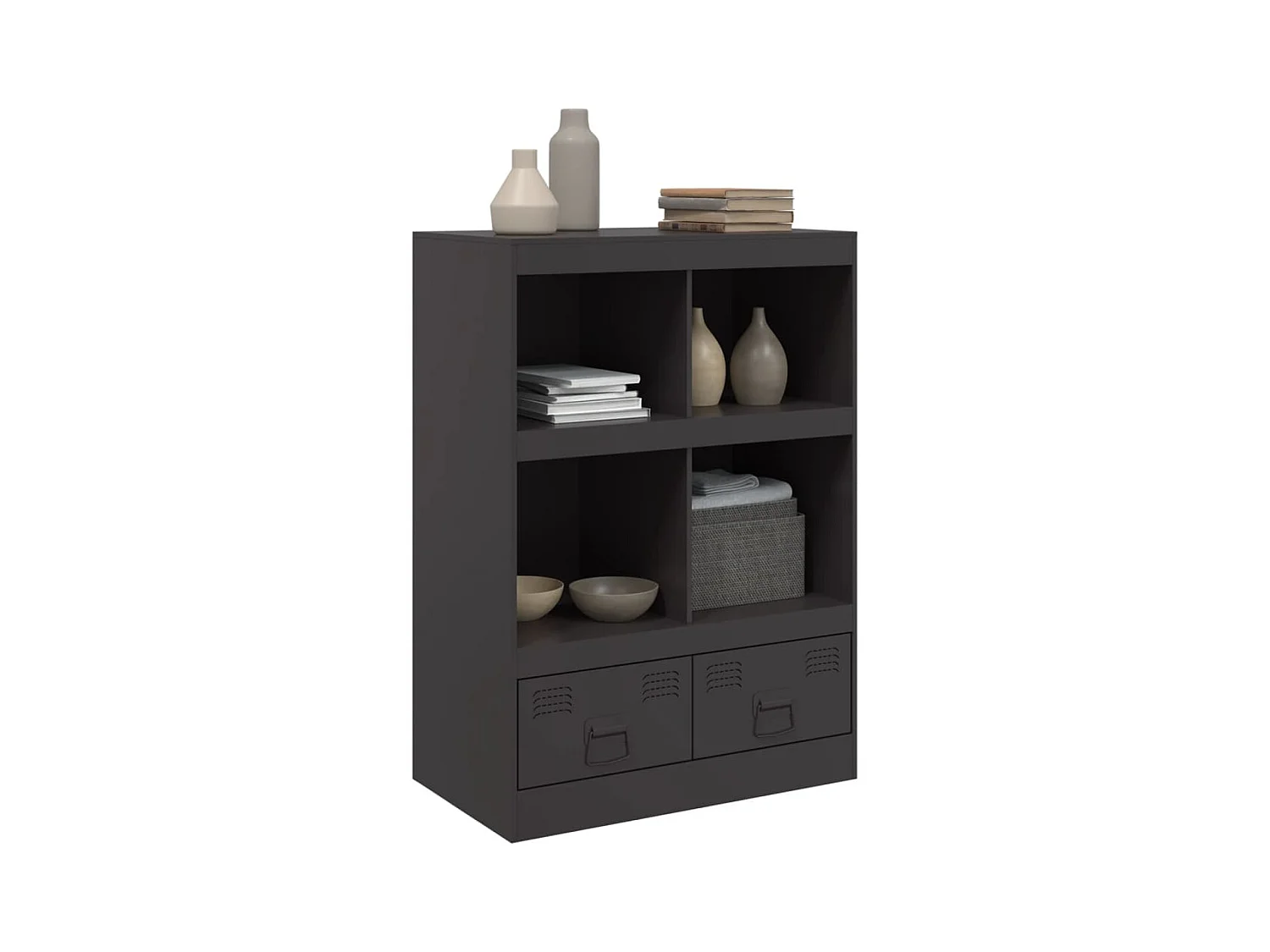 Buffet haut noir 67x39x95 cm acier FR95022