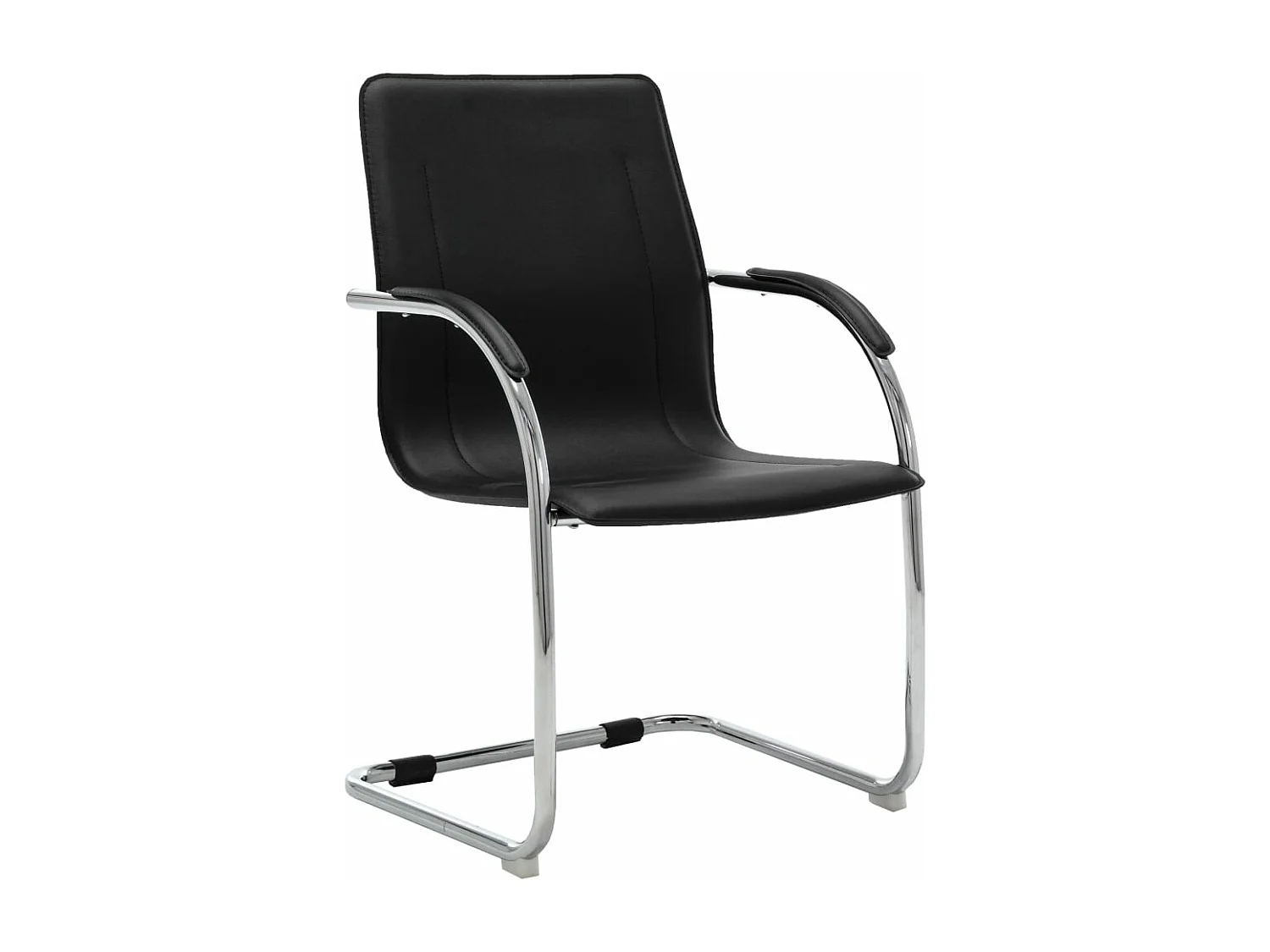 Chaise de bureau cantilever Noir Similicuir FR62011