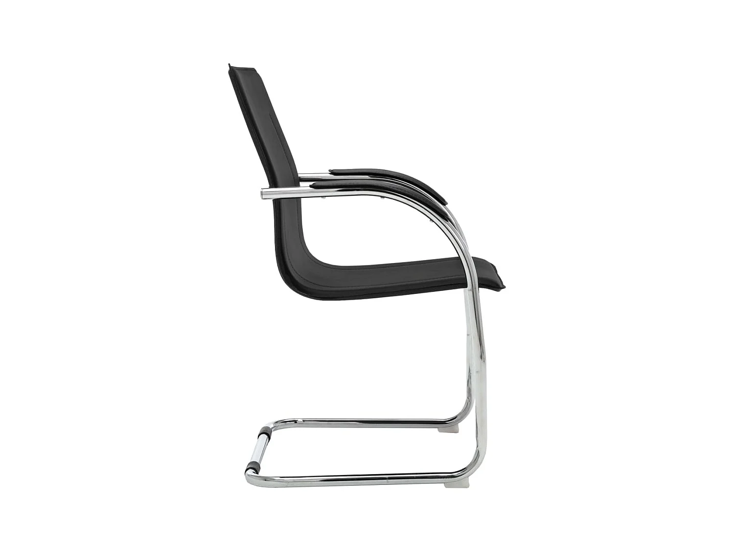 Chaise de bureau cantilever Noir Similicuir FR62011