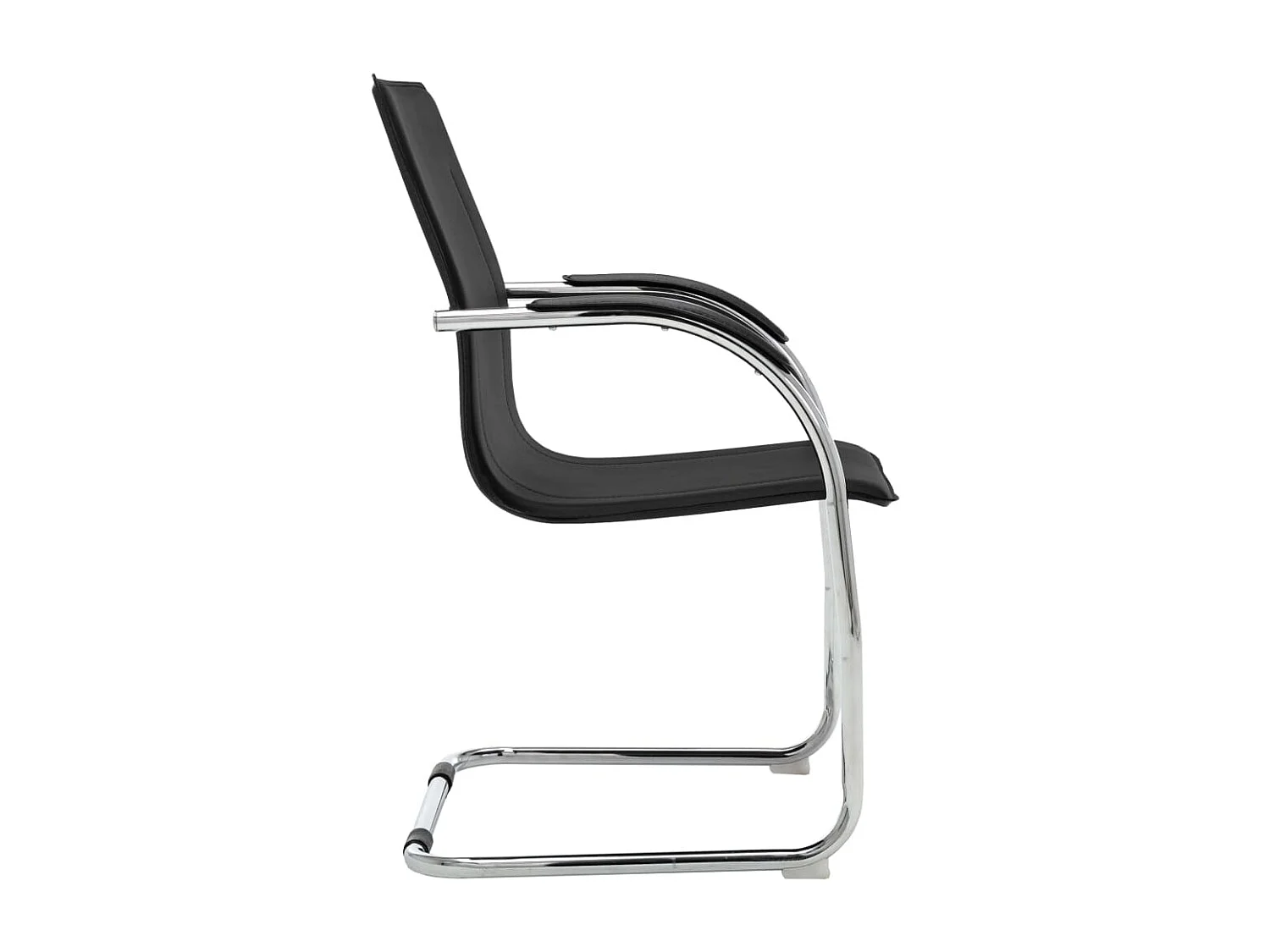 Cadeira de escritório cantilever em couro artificial preto PT374423