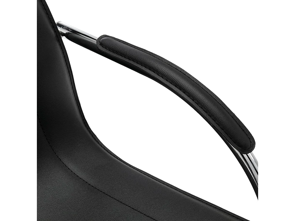 Cadeira de escritório cantilever em couro artificial preto PT374423