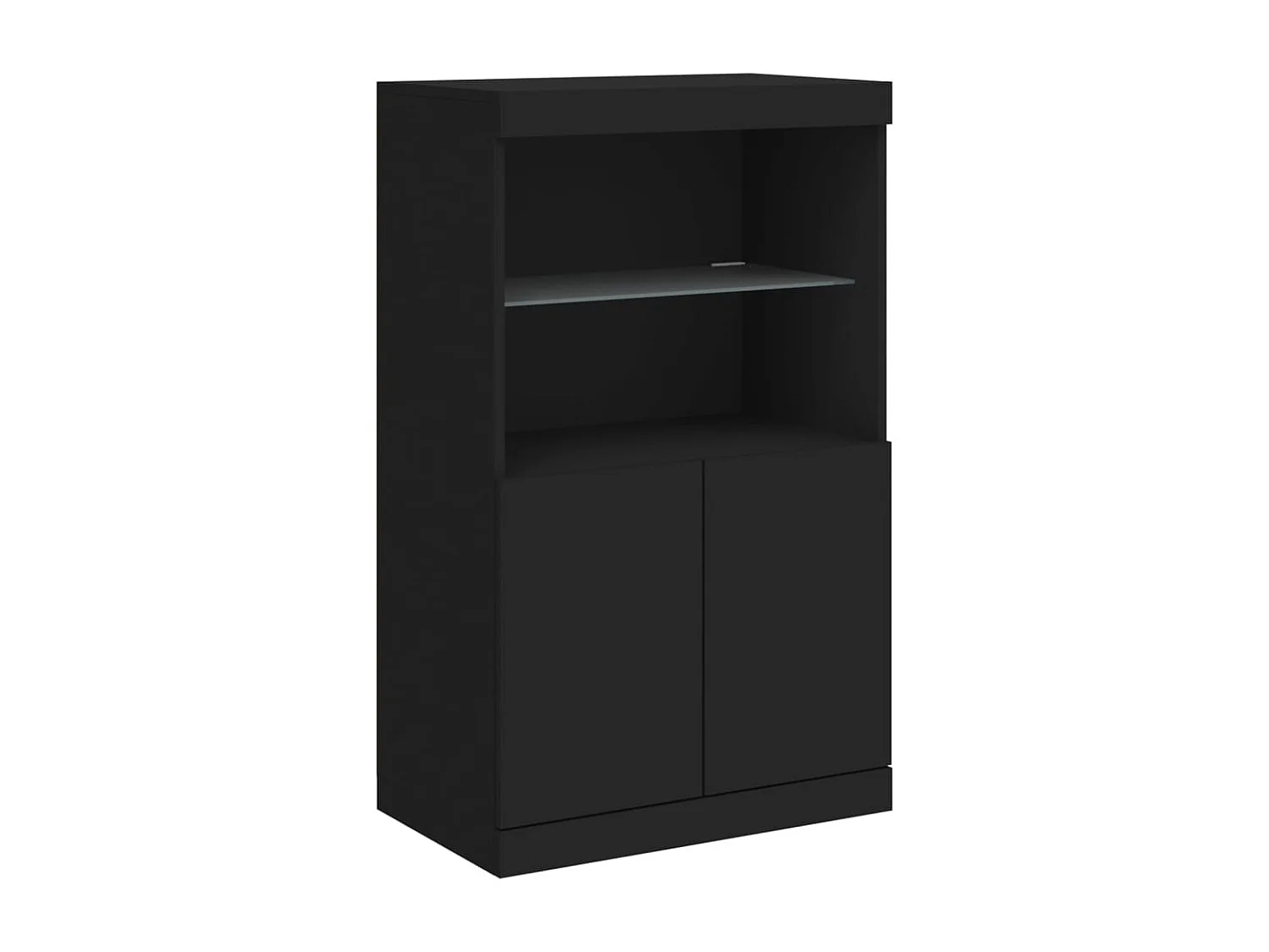 Buffet avec lumières LED noir 60,5x37x100 cm FR30812