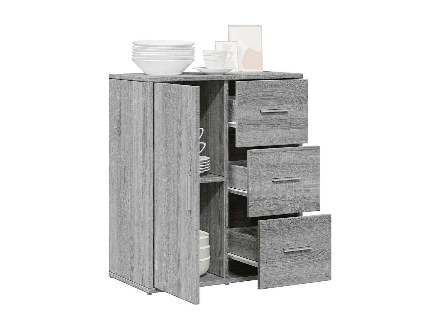 Buffet sonoma gris 60x31x70 cm bois d'ingénierie FR42681